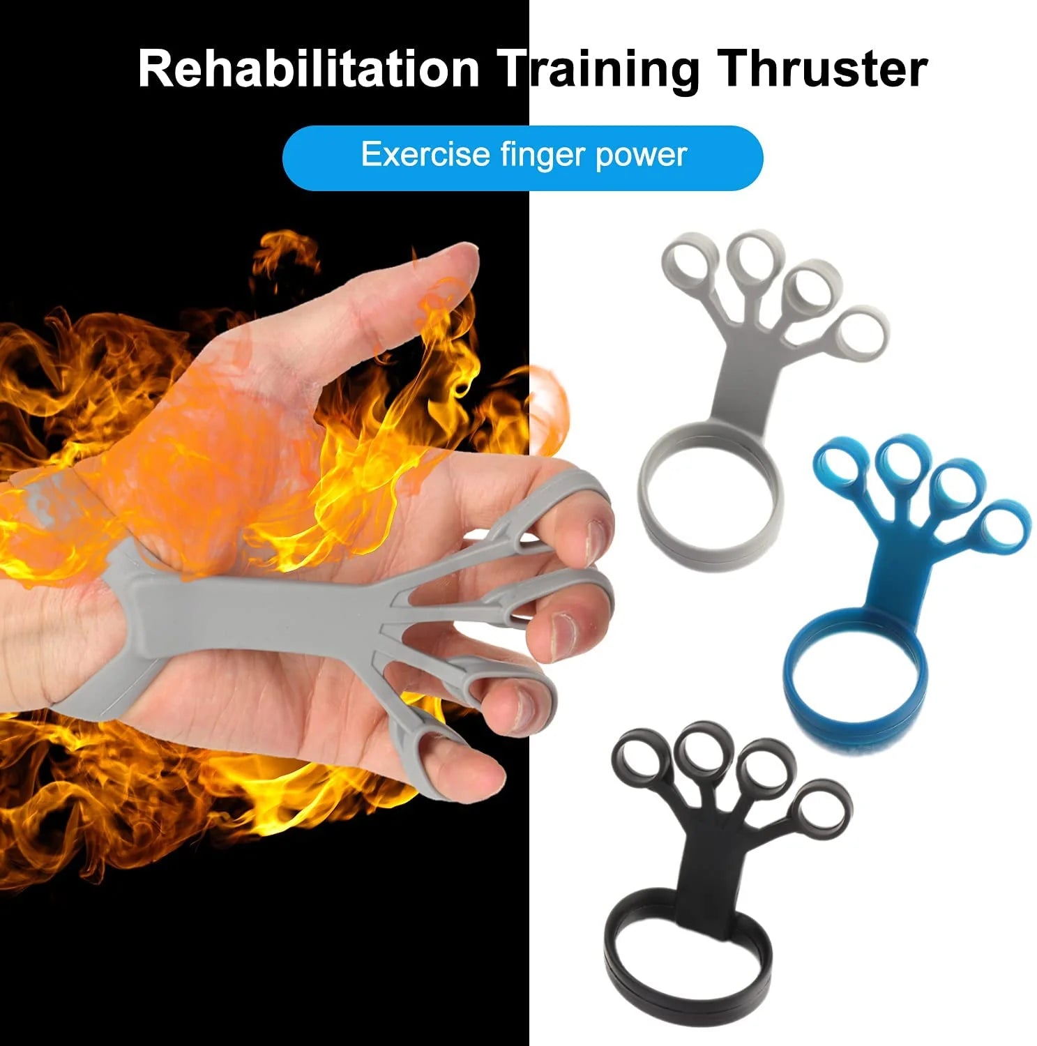 Silicone Grip Device Finger Exercise Stretcher Arthritis Hand Grip Trainer Strengthen Rehabilitation Training to Relieve Pain